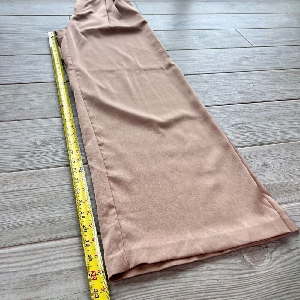 Mable Women's Tan Elastic Waist Pull On Pleated Wide Leg Pants Size Medium - Picture 6 of 6